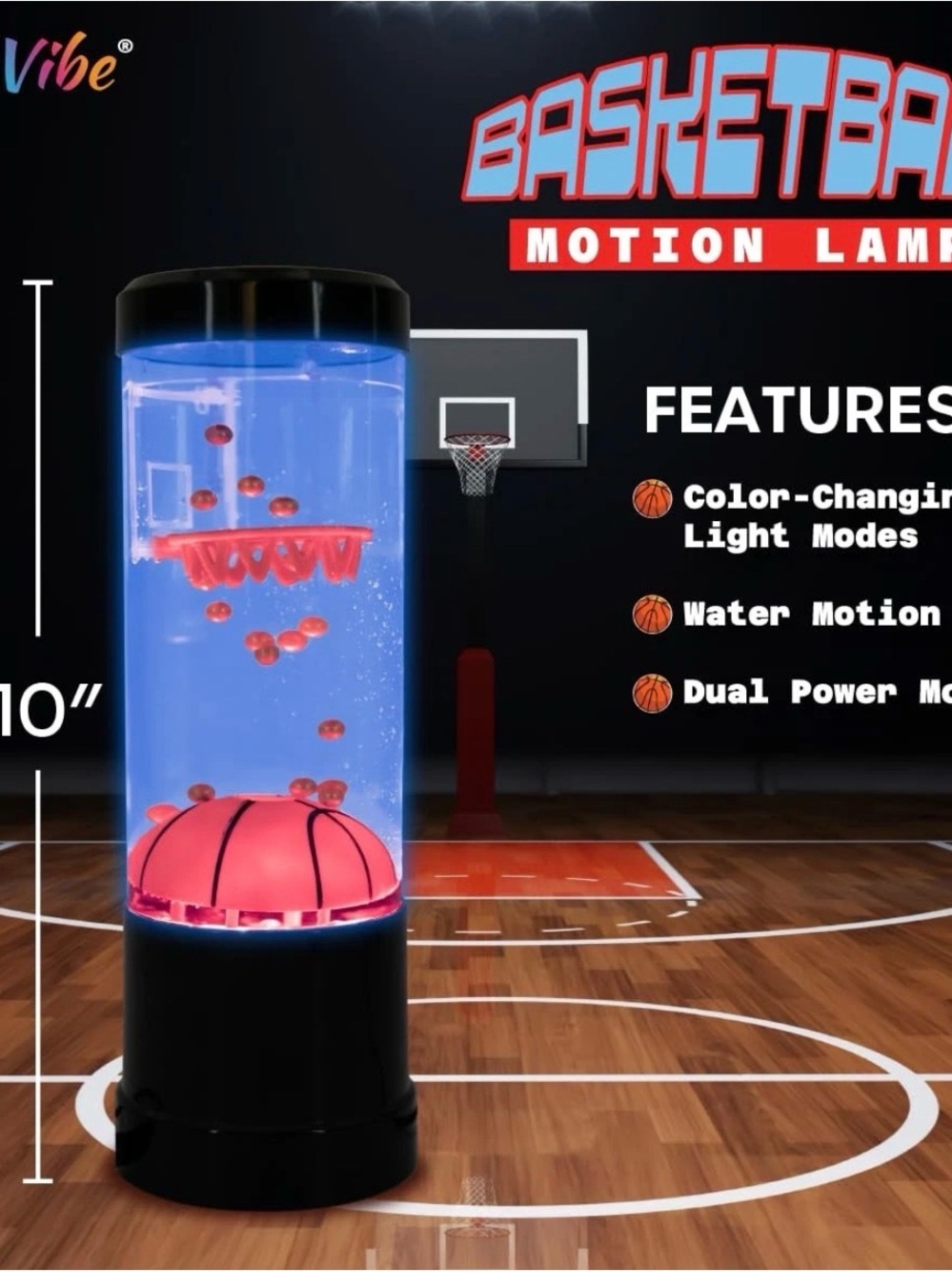 Basketball Motion Lamp with Color-Changing Light, LED Water Mood Lamp for Kid